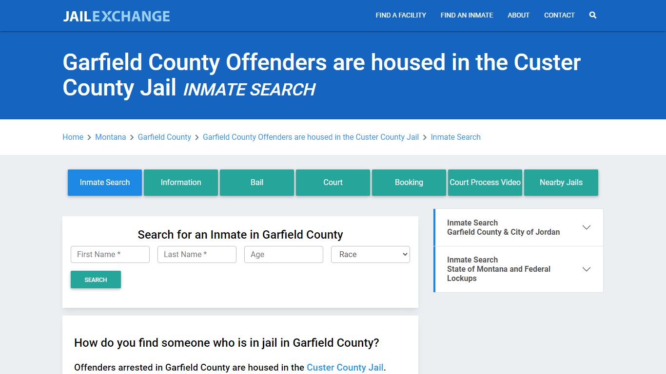 Garfield County Jail & Sheriff, MT Inmate Search: Roster & Mugshots